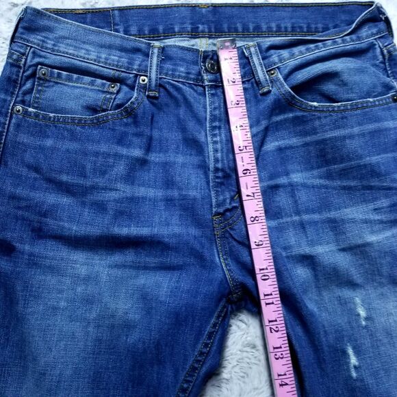 Levis Jeans Mens 33x32 Blue 505 Regular Straight Dark Wash American Denim - Picture 7 of 14